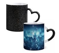 LYHVSFJW Tazza da caffè con immagine di cuore su sfondo, tazza da caffè in ceramica che cambia il calore, tazza da tè personalizzata, tazza da tè a sublimazione, per bevande calde e fredde, casa
