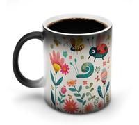 LYHVSFJW Tazza da caffè in ceramica a forma di piccolo insetto, tazza da caffè che cambia calore, tazza da tè personalizzata, 325 ml, tazze a sublimazione per bevande calde e fredde, casa, ufficio