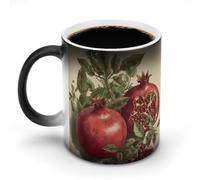 LYHVSFJW Tazza da caffè in ceramica con bacche di melograno, tazza da caffè in vetro che cambia calore, tazza da tè personalizzata, 325 ml, tazze a sublimazione per bevande calde e fredde, casa