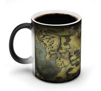 LYHVSFJW Tazza da caffè in ceramica con mappa della Terra di Mezzo, tazza da caffè in vetro che cambia calore, tazza da tè personalizzata, 325 ml, tazze a sublimazione per bevande calde e fredde, casa
