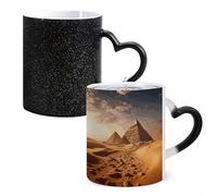 LYHVSFJW Tazza da caffè in ceramica con piramide africana deserto, cambia il calore, tazza da tè personalizzata, 325 ml, sublimazione, per bevande calde e fredde, casa, ufficio, feste