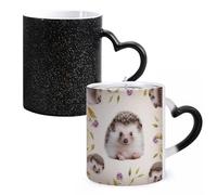 LYHVSFJW Tazza da caffè - Tazza da caffè in ceramica con riccio che cambia il calore, tazza da tè personalizzata, 325 ml, tazza a sublimazione per bevande calde e fredde, casa, ufficio, feste
