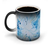 LYHVSFJW Tazze da caffè in ceramica blu e bianca tazza da caffè in vetro che cambia il calore, tazza da tè personalizzata, 325 ml, tazze a sublimazione per bevande calde e fredde, casa, ufficio, feste