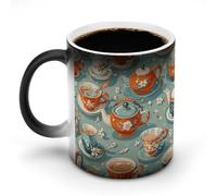 LYHVSFJW Teiera e tazza novità tazze da caffè tazza da caffè in ceramica tazze di vetro cambiano calore novità tazza da tè personalizzato 325 ml sublimazione tazze per bevande calde e fredde, casa