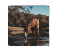 LYHVSFJW The Horse is Drinking Water - Tappetino da picnic convertibile con cerniera, extra large, impermeabile e isolante, con design a borsa, pieghevole, per campeggio, spiaggia, parco, 200 x 200 cm
