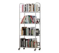 LYHXYLFT Libreria A 4 Cubi, Mobiletto Portaoggetti For Studio, Libreria Aperta Indipendente Con Ruote, Adatta For Soggiorno, Cameretta Dei Bambini (nero, Oro, Grigio, Bianco)(White,50 X 26 X 130cm)
