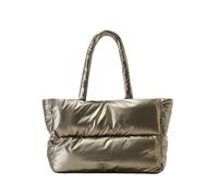 LYHYDMA Borsa Puffer Borsa tote grande imbottita invernale color argento Borse a tracolla da donna in puffer firmate Borse da donna impermeabili in nylon(Cube)