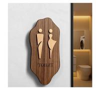 LYHYDMA Cartelli per Toilette Segnaletica in Legno Toilette for Uomini e Donne Segnaletica for Bagno Hotel WC Adesivo da Parete for WC Segnaletica for Il Bagno Decorazione della casa(3,25x12cm)