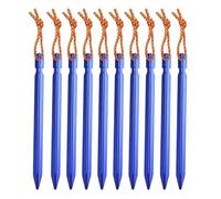 LYHYDMA Picchetti Tenda 10 pz 18 cm baldacchino picchetti in Lega di Alluminio Giardino Esterno paletti chiodo a Terra con Cavo for Campeggio Zaino in Spalla Escursionismo(Blue)
