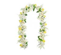 LYHYDMA Ramo di Limone Ghirlanda di Fiori di ciliegio Artificiali al Limone, Elegante con Foglie Verdi.(Color 4)