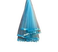 LYHYDMA Velo Sposa Velo Da Sposa Cattedrale 10 Colori Bianco Rosa Viola Nero Avorio Bordo In Pizzo(Blue,200cm)