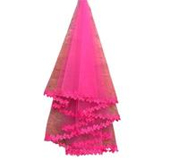 LYHYDMA Velo Sposa Velo Da Sposa Cattedrale 10 Colori Bianco Rosa Viola Nero Avorio Bordo In Pizzo(Rosy,100cm)