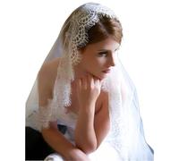 LYHYDMA Velo Sposa Velo da sposa di fascia alta lungo 1,5 M / 3,0 in pizzo for ciglia bianco avorio Accessori(Ivory,300cm)