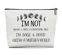 Lyiibb Borsa per il trucco da donna, regalo divertente per stregoneria, regalo di meditazione per donne stregoneria, compleanno, regalo di addio per amiche, sorelle, moglie, Beige
