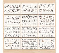 LYITZW 12 Pezzi Stencil per Pittura Riutilizzabili, Alfanumerico Modelli per Caratteri, Stencil per Lettere e Numeri, per Scrapbooking Fai da Te, Dipingere su Parete Mobili Legno Pannello Porcellana