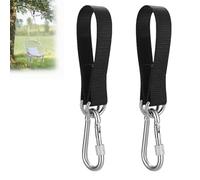 Lyivisk 2 pezzi di fissaggio per amaca, cinghie in nylon antistrappo per amaca, altalena, poltrona sospesa, altalena, per interni, altalena da 30 cm, con anelli a D, spessore nero