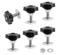 Lyivisk 6 Set di Dadi a T M6x35mm 20x20x4mm con Dadi a Stella e Rondelle, Adattatore a T in Acciaio Inox per Portapacchi, Portabici e Box da Tetto