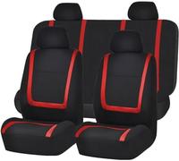 LYJXD Coprisedili Auto per Hyundai Santa Fe HEV 2021 2022 2023 2024 2025, Coprisedile Anteriori Posteriori Auto Copri Sedili Antiscivolo Confortevole Traspirante Protezione Accessori,Black+Red