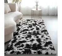 LYKEJI Tappeti Tappeto Decorazione Camera Da Letto Tappeti Soffici Tappeti Shaggy Tappeti Lunghi Tappeti Morbidi Per Soggiorno Tappeti Antiscivolo Per Camera (80X120CM, bianco e nero)