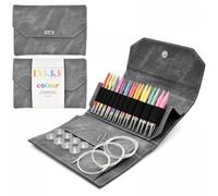 Lykke - Set di ferri circolari intercambiabili, punte da 12,7 cm, colore: Grigio - Effetto denim