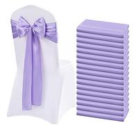 Lykoow 60 fasce in raso per sedie, color lavanda, decorative, per matrimoni, ricevimenti, feste, hotel, casa, cucina (lavanda)