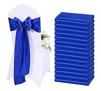 Lykoow 60 fasce in raso per sedie, colore blu reale, decorazione per matrimoni, ricevimenti, feste, hotel, casa, cucina (blu reale)