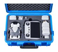 Lykus Titan MM410 Custodia/Case/Valigia (Blu) impermeabile per DJI Mini 4 Pro/Mini 3/Pro e DJI RC2/RC/RC-N2/N1, Supporta tracolla RC e fino a 7 batterie [SOLO CUSTODIA]