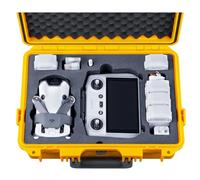 Lykus Titan MM410 Custodia/Case/Valigia (Giallo) impermeabile per DJI Mini 4 Pro/Mini 3/Pro e DJI RC2/RC/RC-N2/N1, Supporta tracolla RC e fino a 7 batterie [SOLO CUSTODIA]