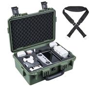 Lykus Titan MM410 Custodia/Case/Valigia impermeabile per DJI Mini 4 Pro/Mini 3/Pro e DJI RC2/RC/RC-N2/N1, Verde con tracolla, Supporta tracolla RC e fino a 7 batterie [SOLO CUSTODIA]