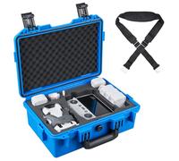 Lykus Titan MM410 Custodia/Case/Valigia impermeabile per DJI Mini 4 Pro/Mini 3/Pro e DJI RC2/RC/RC-N2/N1, Blu con tracolla, Supporta tracolla RC e fino a 7 batterie [SOLO CUSTODIA]