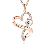 LYL.Adorer Collana da donna a forma di cuore con simbolo dell'infinito, in argento Sterling 925 con moissanite, ciondolo con incisione "I Love You", regalo eterno per il suo compleanno o anniversario