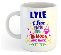 Lyle - I Love You To The Moon And Back Tazza Blu - Divertente Detto Valentine