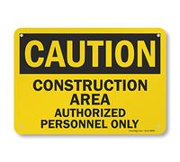 Lyle Safety Sign, Legend"Caution: Construction area - AUTHORIZED Personnel Only", nero su giallo, 7" x 10", Black on Yellow, 1