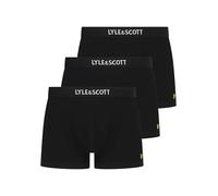 Lyle & Scott 3 paia di boxer da uomo Devon in cotone, confezione multipla, Nero , S