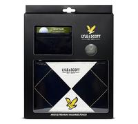 Lyle & Scott Argyle Premium Valuables Pouch - Pitch Perfect Golf Gifts for Men - Lussuosa pelle con cerniera con fodera in velluto, portafoglio per carte, marcatore per palline da 32 mm - Accessori da