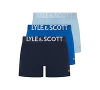 Lyle & Scott Daniel - Confezione da 3 boxer da uomo, Blu nautico/pavone/blu chambray, M