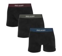 Lyle & Scott Devon 3 paia di boxer da uomo in cotone, confezione multipla, Nero/Multi, XL