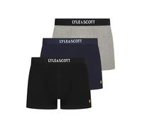 Lyle & Scott Devon - Boxer da uomo, confezione da 3, Nero/Grigio/Blu, XL