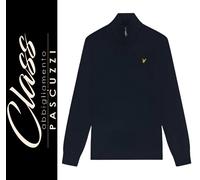 Lyle & Scott - Maglia lupetto 1/4 zip cotone e lana merino (D. Navy) KN2112VC