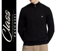 Lyle & Scott - Maglia lupetto 1/4 zip cotone e lana merino (J. Black) KN2112VC