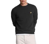 Lyle & Scott Maglione da uomo con scollo rotondo. Accogliente ed elegante - cotone con lana per un comfort invernale, Z865 Jet Black, L