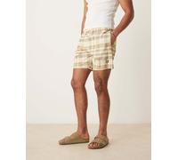 Lyle & Scott - Pantaloncini da bagno stile resort beige a quadri scozzesi-Neutro S