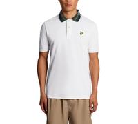 Lyle & Scott - Polo da uomo con colletto tartan, bianco, M