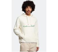 Lyle & Scott Script Hooded Sweatshirt Vanilla Ice/ Molly's Green Taglia: M | Felpe con cappuccio Outlet | Uomo | Bianco