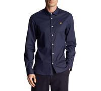 Lyle & Scott Uomo Camicia in Popeline Aderente Blu Navy XXL