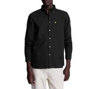 Lyle & Scott Uomo Camicia Oxford Semplice, Jet Black, L