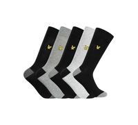 Lyle & Scott Uomo Confezione Da 5 Calzini Graham Premium, Black/Grey Marl/Light Grey Marl/Dark Grey Marl, One Size
