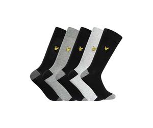Lyle & Scott Uomo Confezione Da 5 Calzini Graham Premium, Black/Grey Marl/Light Grey Marl/Dark Grey Marl, One Size