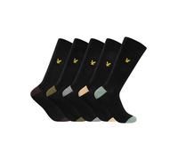 Lyle & Scott Uomo Confezione da 5 calzini Graham Premium, Nero