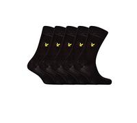 Lyle & Scott 5-pack Golden Eagle Logo Calzini Da Uomo, Nero Una Dimensione